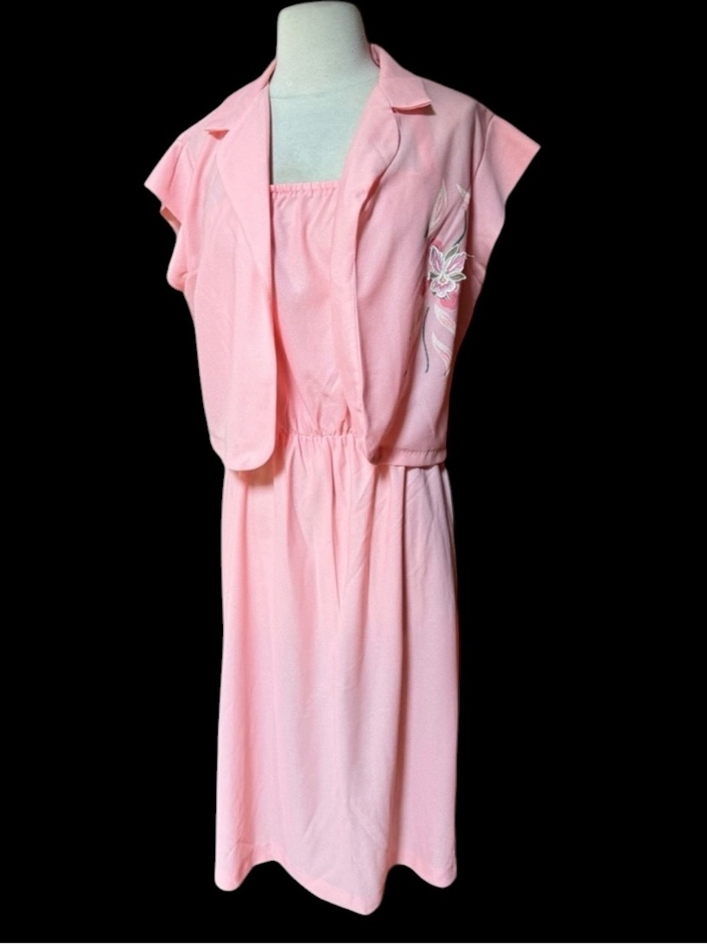 1980s does 50s 2 Piece Peach Sundress w/Matching Jacket